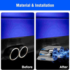 1pc Blue 2.5'' 63mm Exhaust Tips Stainless Steel Muffler Car Exhaust Tail Pipe Modification Luminous Tube With Flame LED light