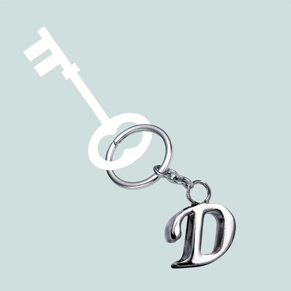Stylish Letter D Simple Alphabet Key Ring Keychain For Car