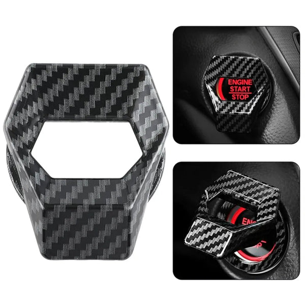 1pc Car Aluminum Engine Start Stop Engine Push Button Protection Cover Trim Sticker