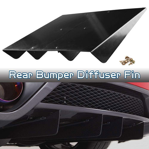 4Fin Universal Lower Rear Body Bumper Lip Diffuser Shark Fin Spoiler Gloss Black