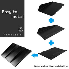 4Fin Universal Lower Rear Body Bumper Lip Diffuser Shark Fin Spoiler Gloss Black