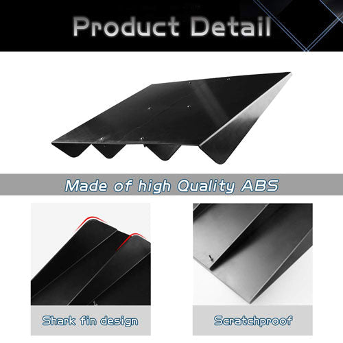 4Fin Universal Lower Rear Body Bumper Lip Diffuser Shark Fin Spoiler Gloss Black
