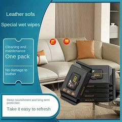 80 Pcs Premium Leather Care Wipes All In One Cleaner & Conditioner For Car Seats, Sofas, Shoes & Jackets Restores, Protects & Shines