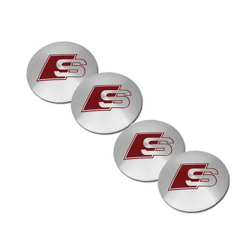 4PC 60mm S-Line Car Wheel Center Centre Hub Cap Emblem Stickers