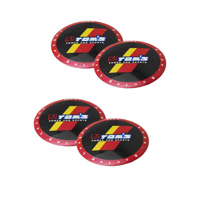 4PC 60mm Tom's Power And Sports Car Wheel Center Centre Hub Cap Emblem Stickers