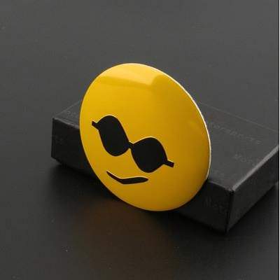 4pcs Cool Sun Glasses Emoji Emblem Car Wheel Center Hub Cap Caps Badge Sticker Decal 60mm