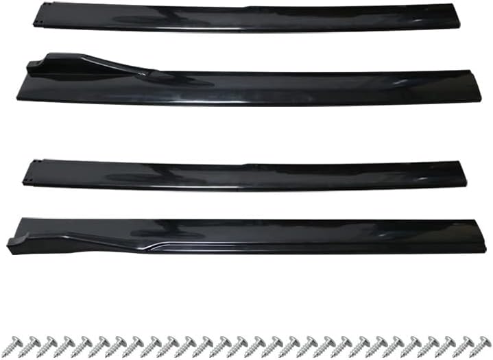 4pcs ABS Car Side Skirt Splitters Lip Winglet Gloss Black Body Line Universal
