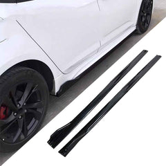 4pcs ABS Car Side Skirt Splitters Lip Winglet Gloss Black Body Line Universal