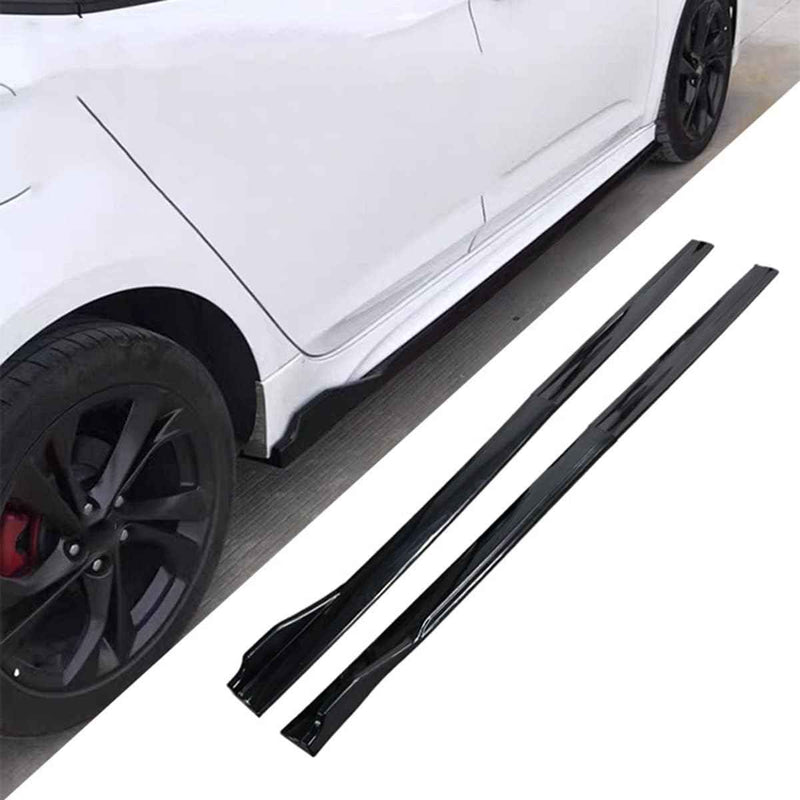 4pcs ABS Car Side Skirt Splitters Lip Winglet Gloss Black Body Line Universal