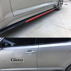 4pcs ABS Car Side Skirt Splitters Lip Winglet Gloss Black + Red Body Line Universal