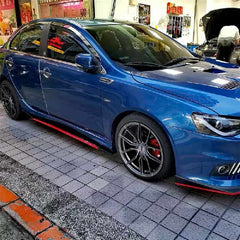 4pcs ABS Car Side Skirt Splitters Lip Winglet Gloss Black + Red Body Line Universal