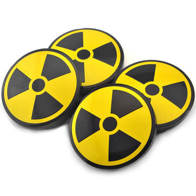 4pcs Biohazard Sign Car Wheel Center Hub Cap Caps Badge Sticker Decal 60mm