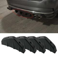 4pcs Black Car Rear Bumper Fin Canard Splitter Diffuser Valence Spoiler