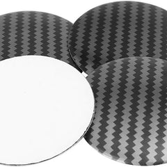 4pcs Black Silver Stripe Pattern Emblem Car Wheel Center Hub Caps Badge Sticker Decal 57mm