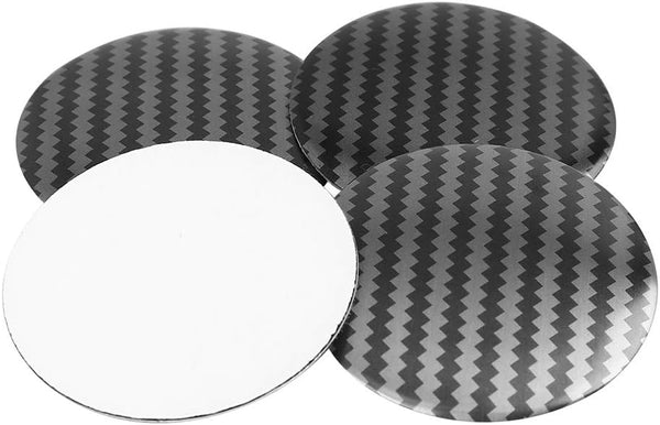 4pcs Black Silver Stripe Pattern Emblem Car Wheel Center Hub Caps Badge Sticker Decal 57mm