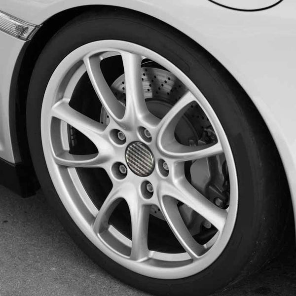 4pcs Black Silver Stripe Pattern Emblem Car Wheel Center Hub Caps Badge Sticker Decal 57mm