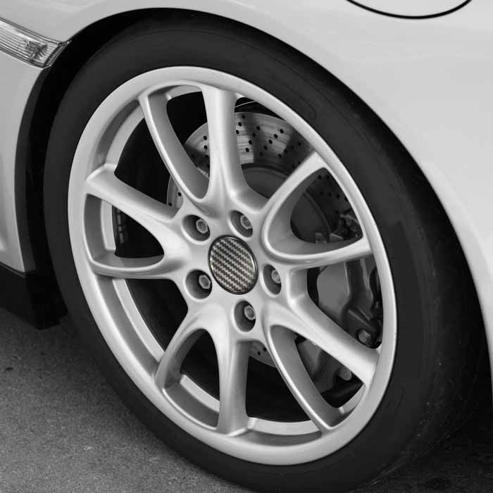 4pcs Black Silver Stripe Pattern Emblem Car Wheel Center Hub Caps Badge Sticker Decal 57mm