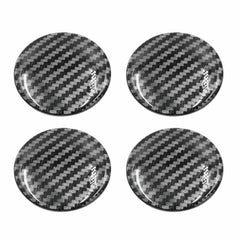 4pcs Black Silver Stripe Pattern Emblem Car Wheel Center Hub Caps Badge Sticker Decal 57mm