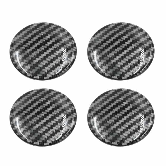 4pcs Black Silver Stripe Pattern Emblem Car Wheel Center Hub Caps Badge Sticker Decal 57mm