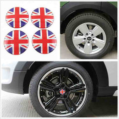 4pcs British Union Jack Emblem Car Wheel Center Hub Cap Caps Badge Sticker Decal 60mm
