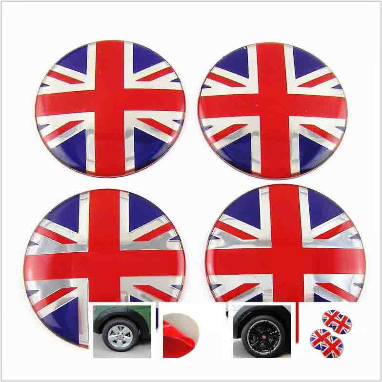 4pcs British Union Jack Emblem Car Wheel Center Hub Cap Caps Badge Sticker Decal 60mm