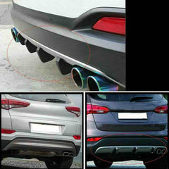 4pcs Carbon Fiber Car Rear Bumper Fin Canard Splitter Diffuser Valence Spoiler