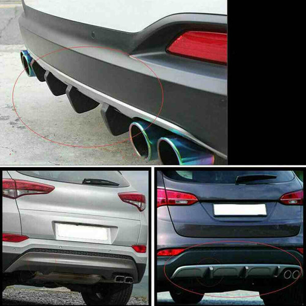 4pcs Carbon Fiber Car Rear Bumper Fin Canard Splitter Diffuser Valence Spoiler