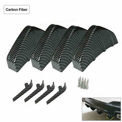4pcs Carbon Fiber Car Rear Bumper Fin Canard Splitter Diffuser Valence Spoiler