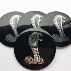 4pcs Cobra Emblem Car Wheel Center Hub Cap Caps Badge Sticker Decal 60mm