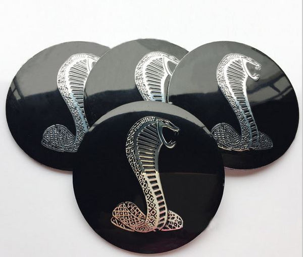 4pcs Cobra Emblem Car Wheel Center Hub Cap Caps Badge Sticker Decal 60mm