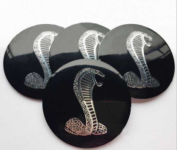 4pcs Cobra Emblem Car Wheel Center Hub Cap Caps Badge Sticker Decal 60mm