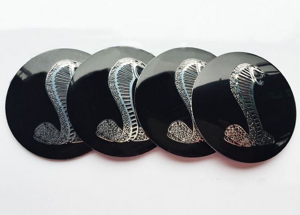 4pcs Cobra Emblem Car Wheel Center Hub Cap Caps Badge Sticker Decal 60mm