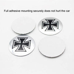 4pcs Cross Car Wheel Center Hub Cap Caps Badge Sticker Decal 60mm