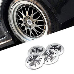 4pcs Cross Car Wheel Center Hub Cap Caps Badge Sticker Decal 60mm