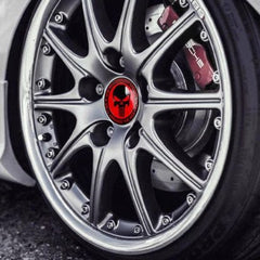 4pcs GOD WILL JUDGE OUR ENEMIES (Red) Emblem Car Wheel Center Hub Cap Caps Badge Sticker Decal 60mm