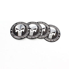 4pcs GOD WILL JUDGE OUR ENEMIES (Silver) Emblem Car Wheel Center Hub Cap Caps Badge Sticker Decal 60mm