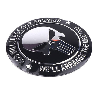 4pcs GOD WILL JUDGE OUR ENEMIES (Silver) Emblem Car Wheel Center Hub Cap Caps Badge Sticker Decal 60mm