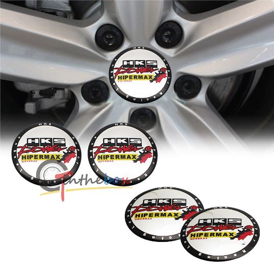 4pcs HKS Power Emblem Car Wheel Center Hub Cap Caps Badge Sticker Decal 60mm