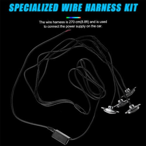 4pcs Mobile App RGB Raptor Style LED Lamp Front Grill Light Kit