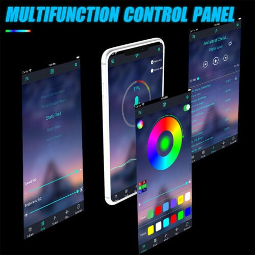 4pcs Mobile App RGB Raptor Style LED Lamp Front Grill Light Kit