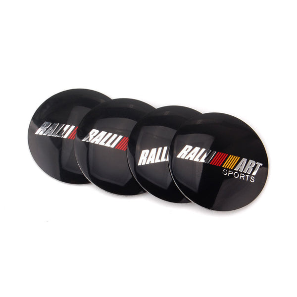 4pcs RALLIART Emblem Car Wheel Center Hub Cap Caps Badge Sticker Decal 60mm