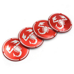 4pcs Red Scorpion Car Wheel Center Hub Cap Caps Badge Sticker Decal 60mm