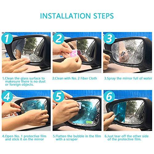 4pcs Set Car Rear-View Mirror Waterproof PET Material Anti Fog Film For All Vehicles
