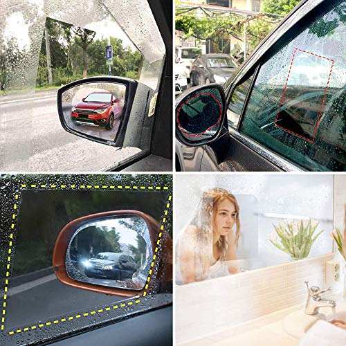 4pcs Set Car Rear-View Mirror Waterproof PET Material Anti Fog Film For All Vehicles