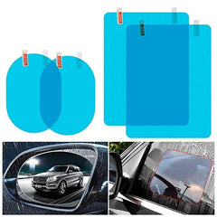 4pcs Set Car Rear-View Mirror Waterproof PET Material Anti Fog Film For All Vehicles