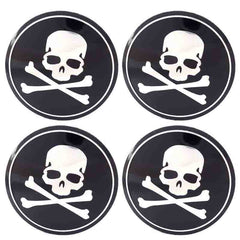 4pcs Skull Cross Emblem Car Wheel Center Hub Cap Caps Badge Sticker Decal 60mm