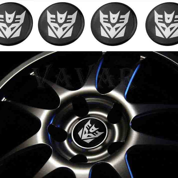 4pcs Trans Emblem Car Wheel Center Hub Cap Caps Badge Sticker Decal 60mm