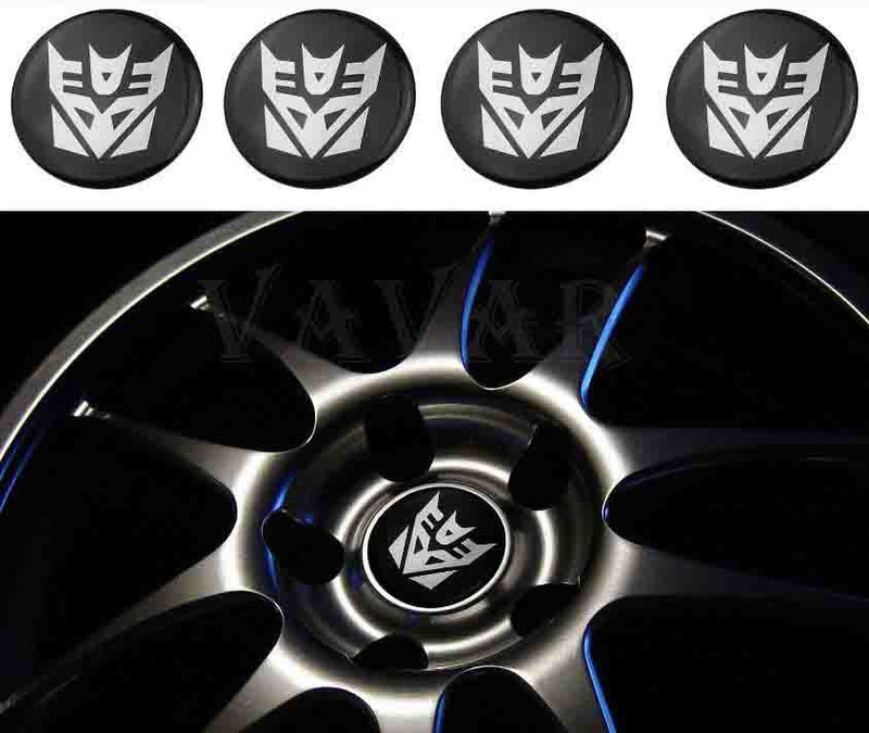 4pcs Trans Emblem Car Wheel Center Hub Cap Caps Badge Sticker Decal 60mm
