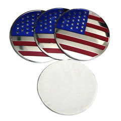 4pcs USA Flag Car Wheel Center Hub Cap Caps Badge Sticker Decal 60mm