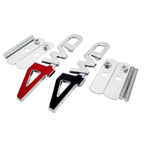 1pc Front Grill Red 4WD 3D Car Emblem Tuning Metal Logo Badge